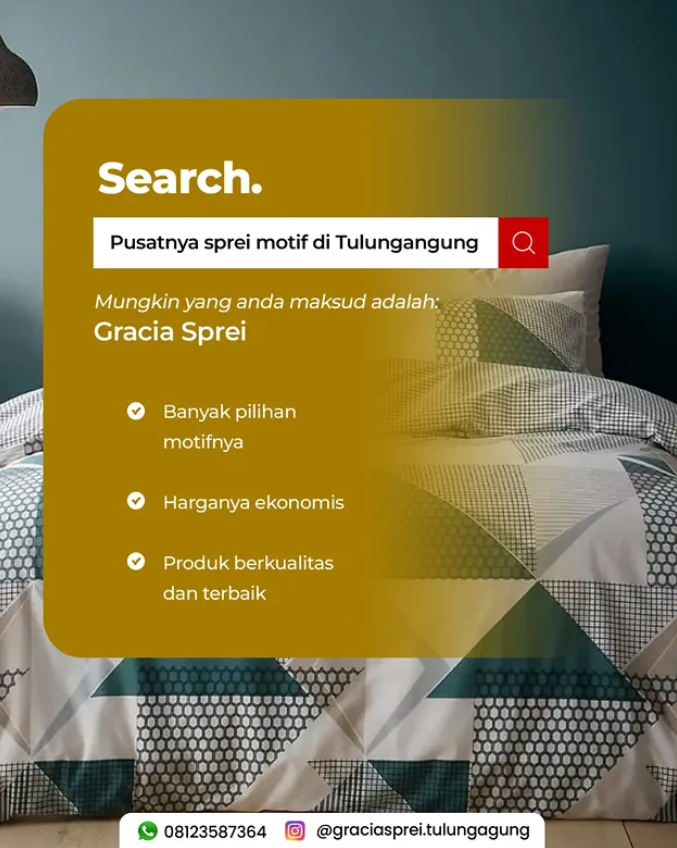 <p>Cari sprei motif kece di Tulungagung? Gracia Sp